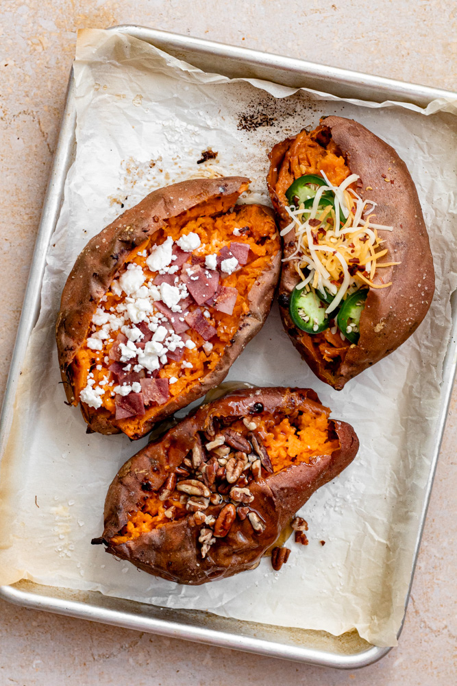 Healthy Stuffed Sweet Potatoes 3 Ways